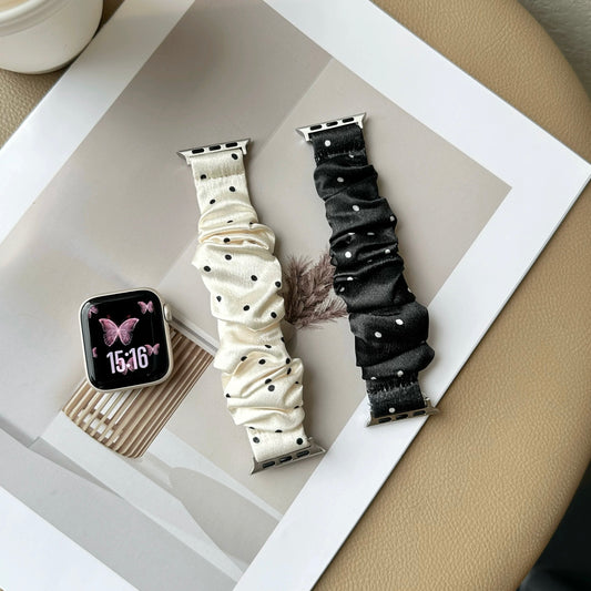 Dot Scrunchie Apple Watch Band　 ドットシュシュ風AppleWatchバンド　R02146