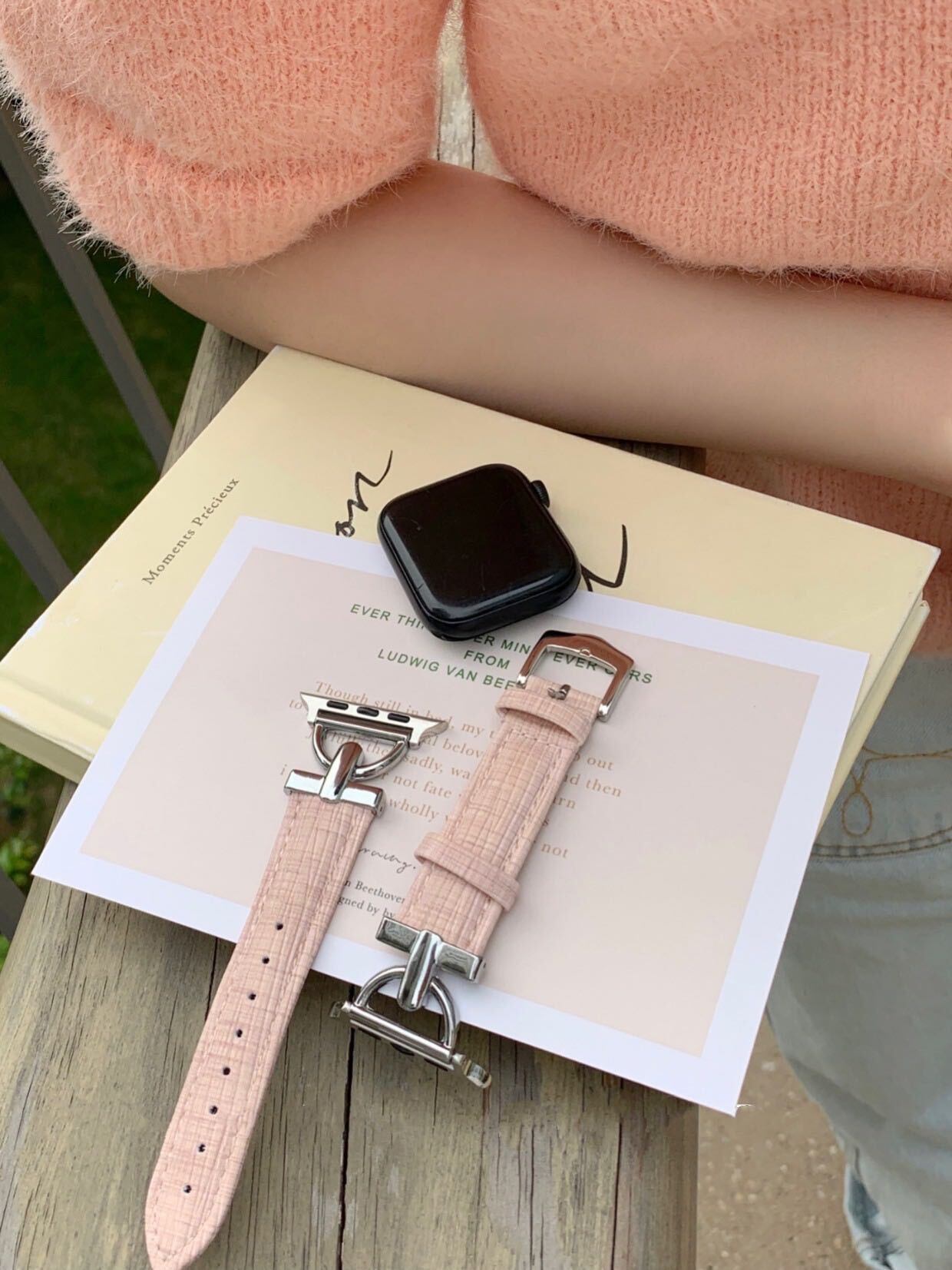 Light Color Leather Apple Watch Band ライトカラーレザーApple Watchバンド　R01265