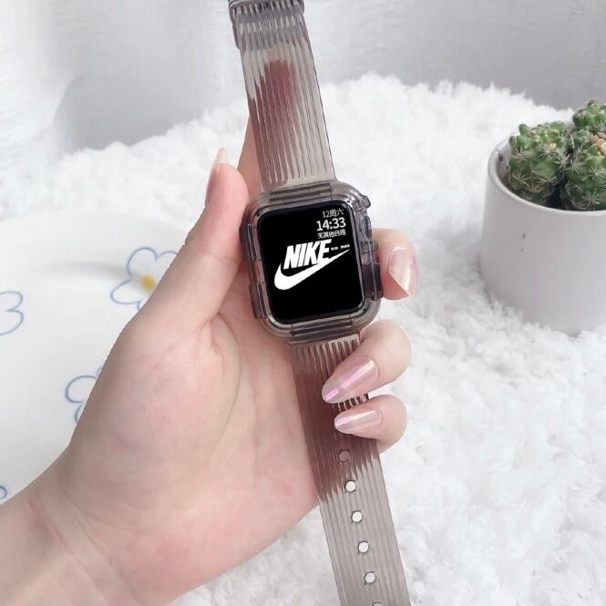 Black Clear Sporty Casual Apple Watch Band ブラックのクリアスポーティーカジュアルアップルウォッチバンド AWB0020