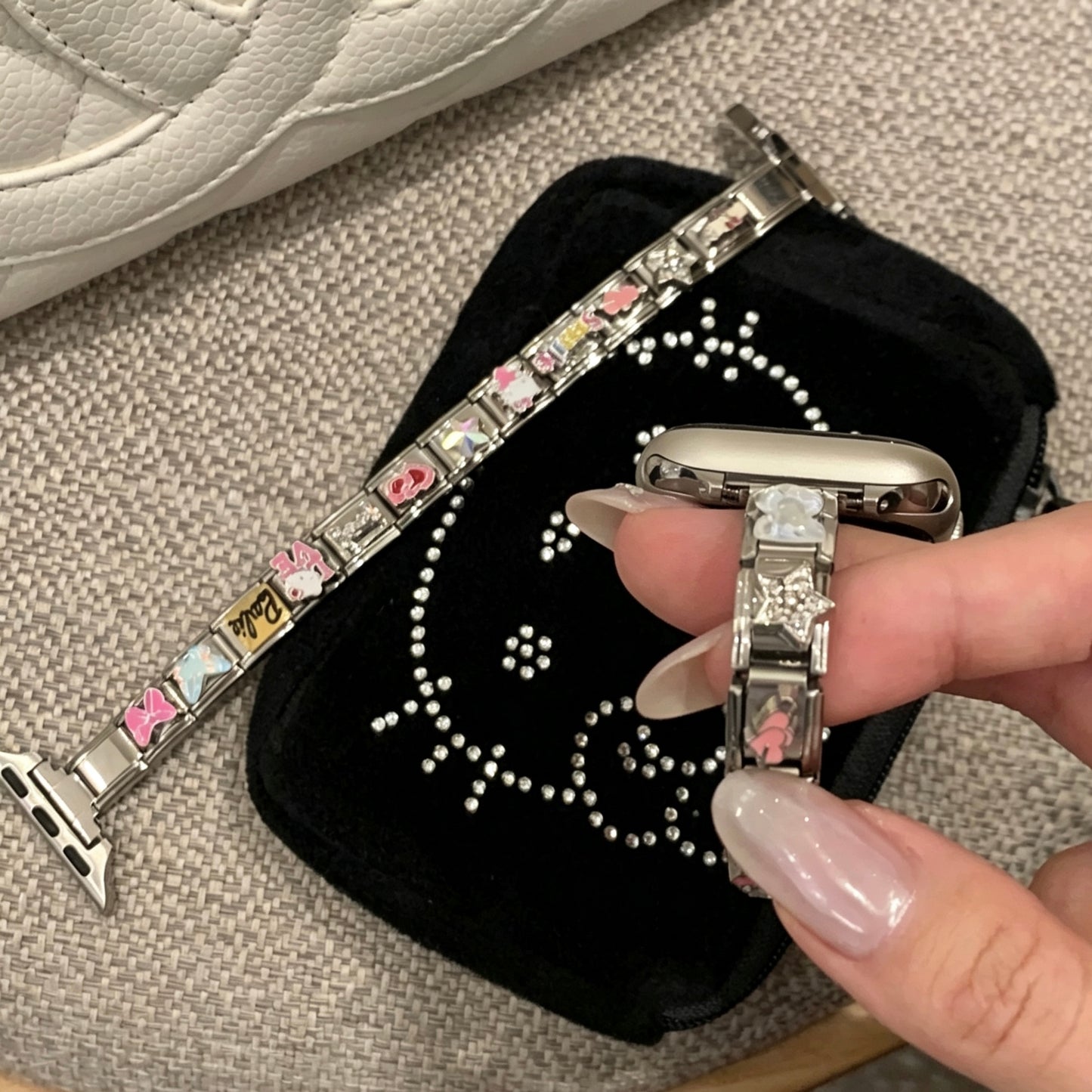 Italian Modular Bracelet Apple Watch Band　 イタリアンチャームブレスレットAppleWatchバンド　R02155