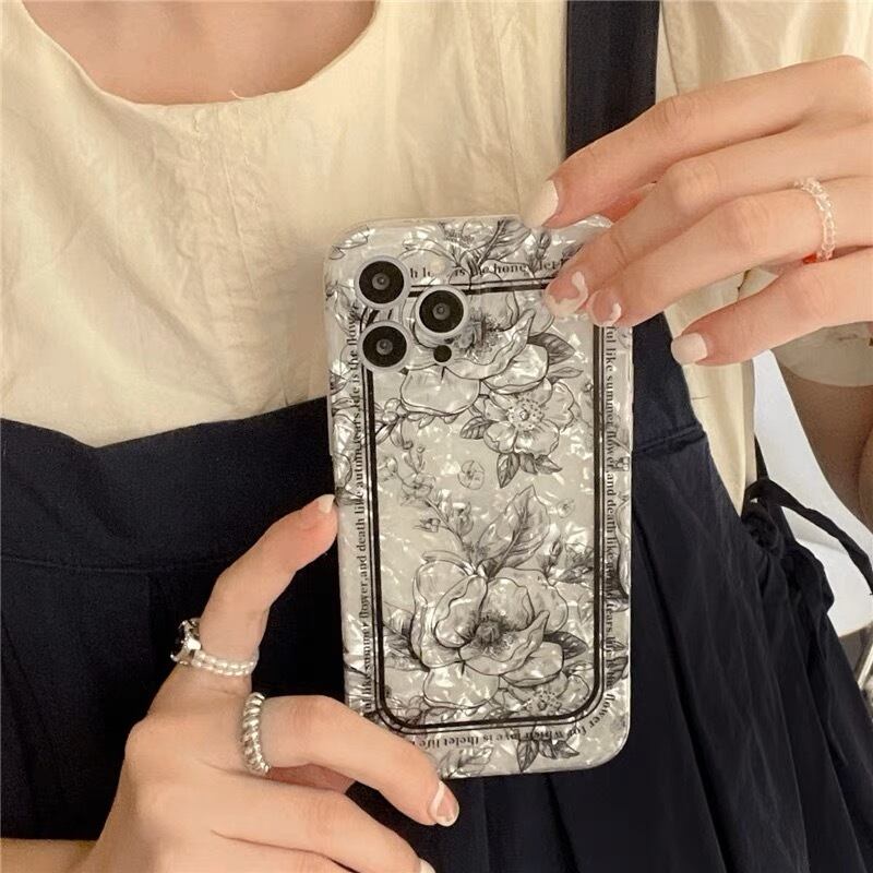 Shell & Flower iPhone case 貝殻とお花のスマホケース　R013645