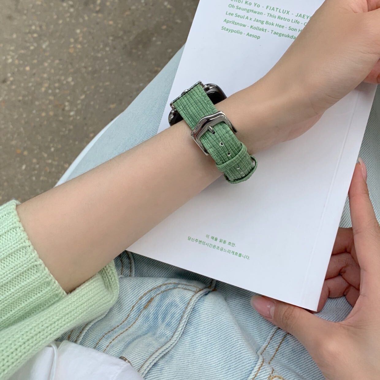 Light Color Leather Apple Watch Band ライトカラーレザーApple Watchバンド　R01265