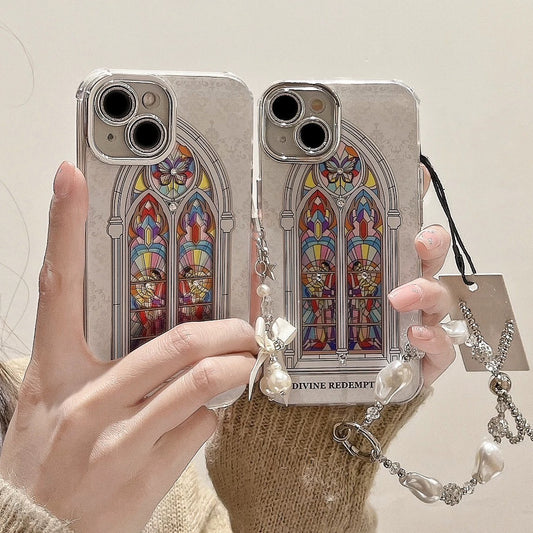 Stained Glass Pattern iPhone case スタンドグラス風スマホケース　R02011