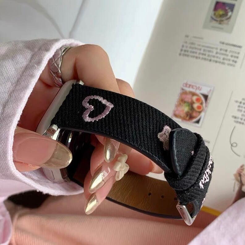 Cute Denim Apple Watch Band かわいいデニムApple Watch バンド　R01407