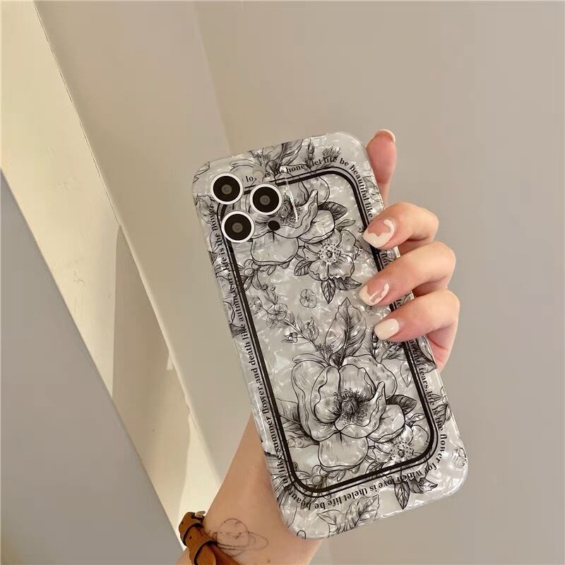 Shell & Flower iPhone case 貝殻とお花のスマホケース　R013645