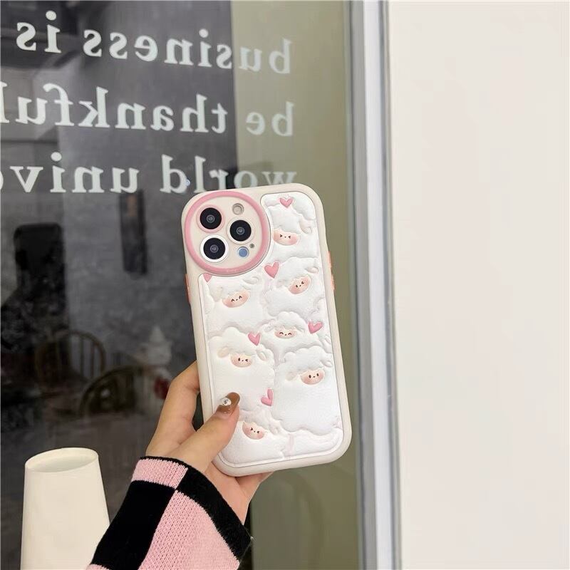 Cute Sheep Fluffy iPhone case かわいいヒツジモコモコiPhoneケース　R01381