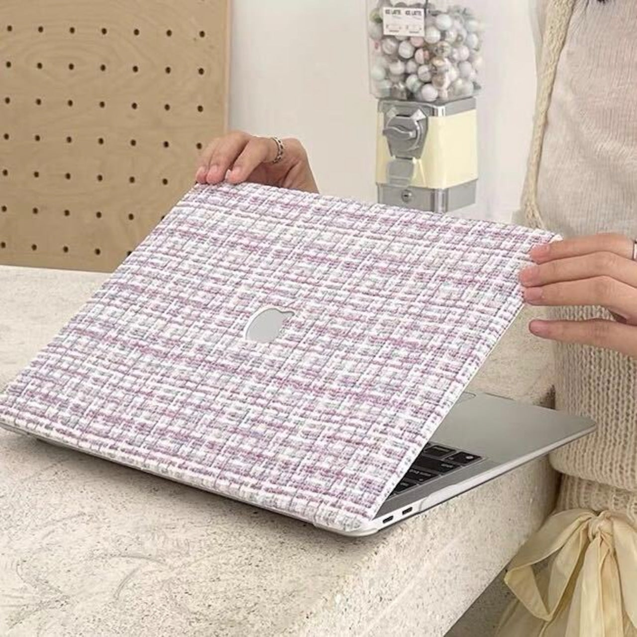 Purple Tweed MacBook Cover　パープルツイードMacBookカバー　R01446