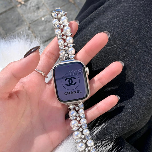 Pearl＆ Shining Bracelet Apple Watch Band　 パール＆キラキラブレスレット風AppleWatchバンド　R02150