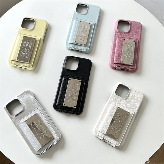 Leather Shoulder iPhone case with Number Plate Card Holder レザーショルダースマホケースとナンバープレートカードホルダー　R01427