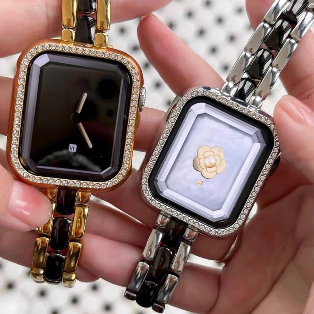 Elegant Silver & Gold Apple Watch Band　エレガントなApple Watch バンド R01201