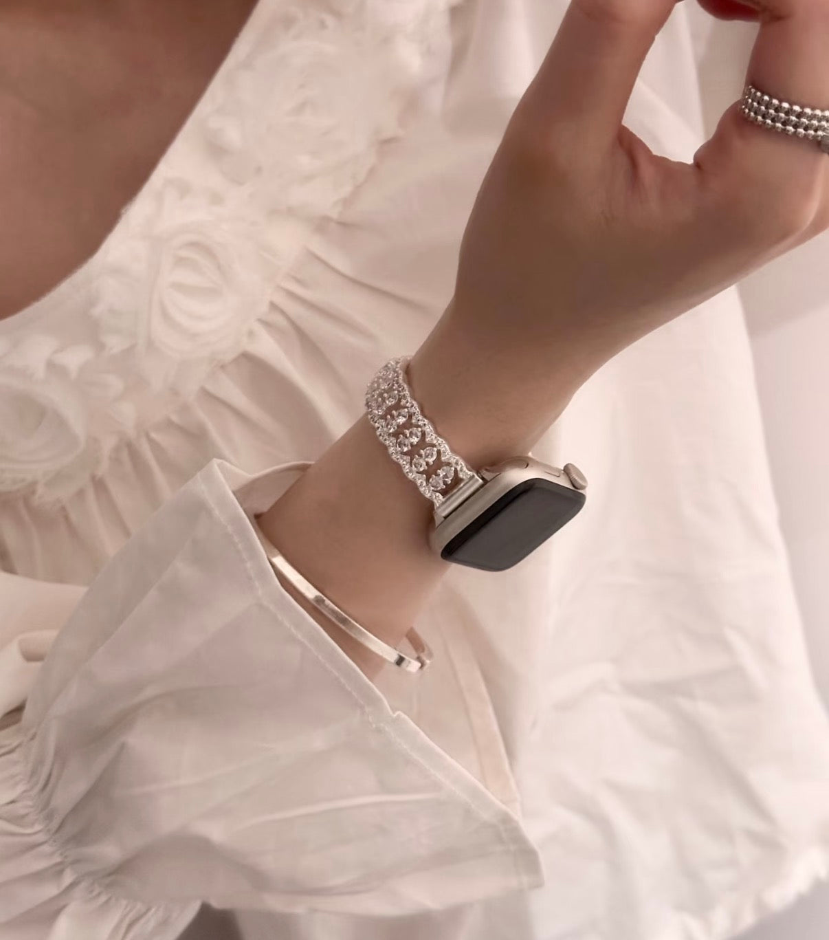 Shining Lace Bracelet Apple Watch Band　 キラキラレースブレスレット風AppleWatchバンド　R02145