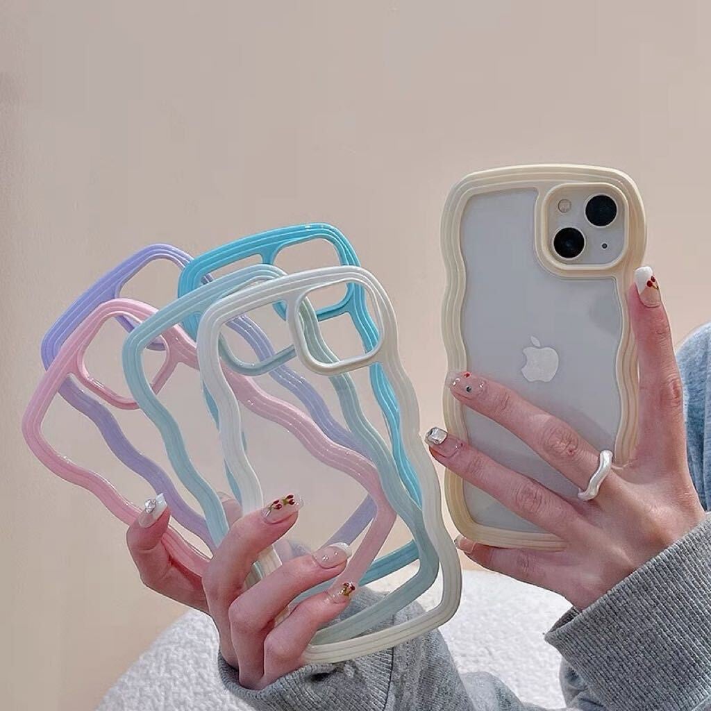 Wave Flame Colorful Clear iPhone case ウェーブフレームカラフルiPhoneケース　R01221