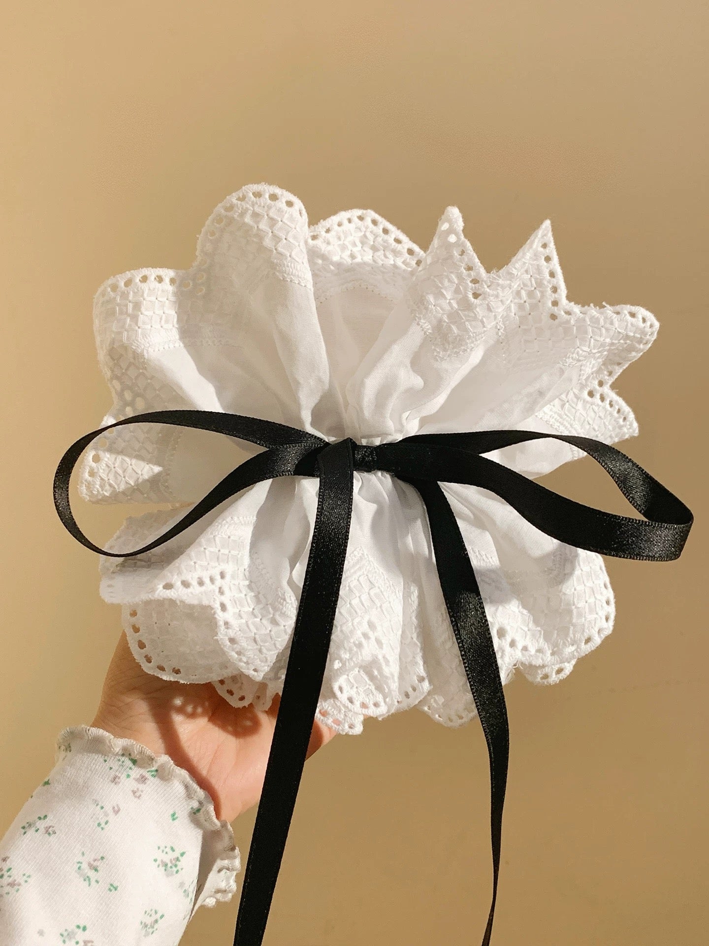 “French Lace Ribbon “ Hair Clip ”フレンチレースリボン”ヘアークリップ　R02136