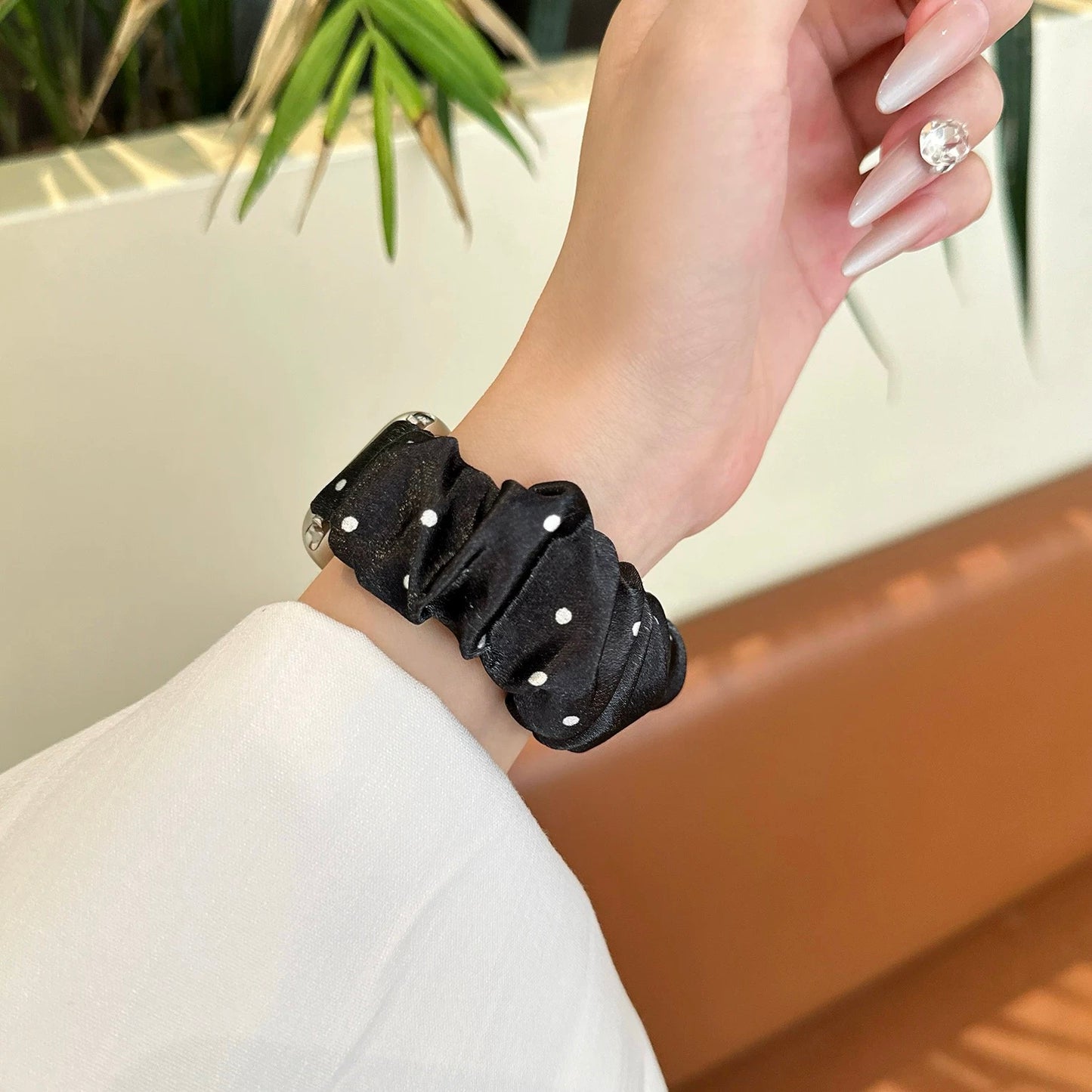 Dot Scrunchie Apple Watch Band　 ドットシュシュ風AppleWatchバンド　R02146