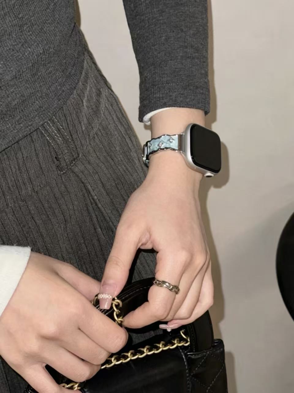Elegant Shining Leather Style Apple Watch Band　 エレガントキラキラレザースタイルAppleWatchバンド　R02157