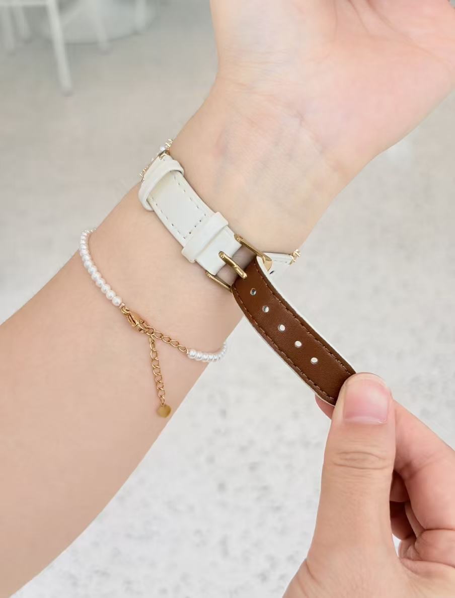 Star ＆Pearl Leather Style Apple Watch Band　 スター＆パールレザースタイルAppleWatchバンド　R02163