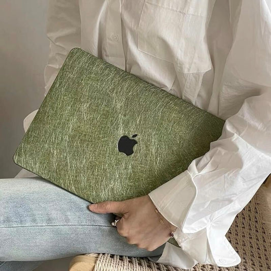 Green Silk Pattern MacBook Cover　グリーンシルク柄MacBookカバー　R01449