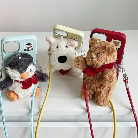 ”Fluffy animal party " Shoulder iPhone Case ”モコモコアニマルパーティー” ショルダーiPhoneケース　R02124