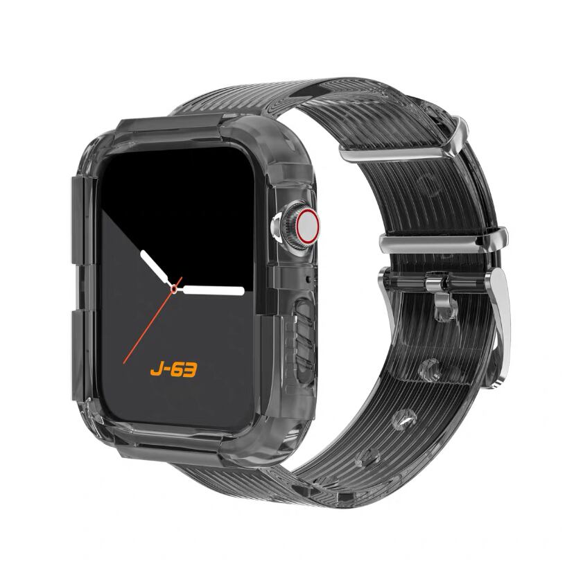 Black Clear Sporty Casual Apple Watch Band ブラックのクリアスポーティーカジュアルアップルウォッチバンド AWB0020