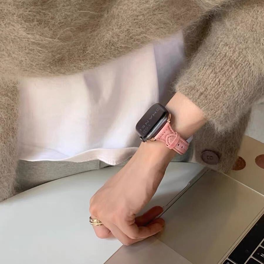 Pink Denim Apple Watch Band ピンクデニムApple Watchバンド　R01206