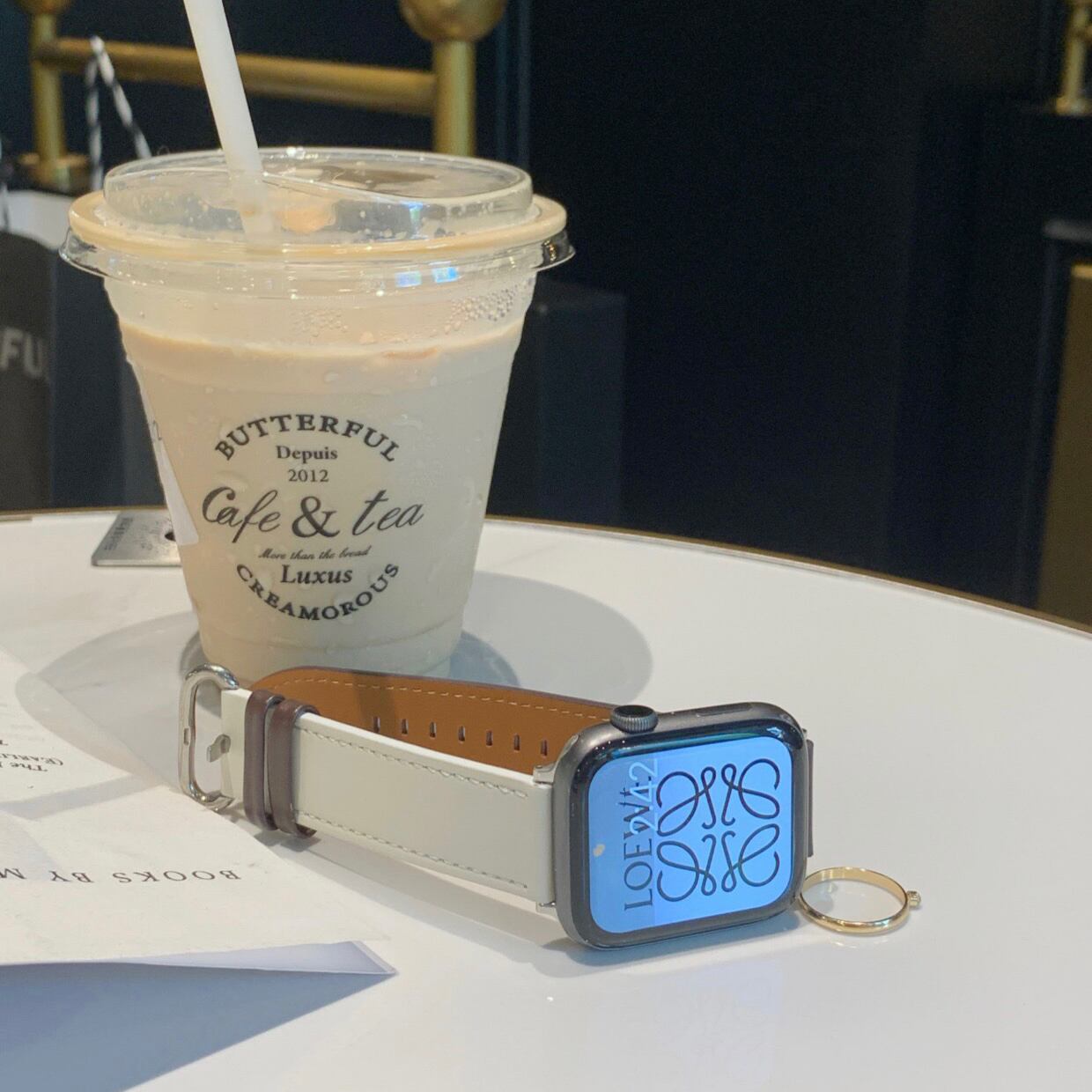 Double Color Leather Apple Watch Band ダブルカラーレザーアップルウォッチバンド　R01277