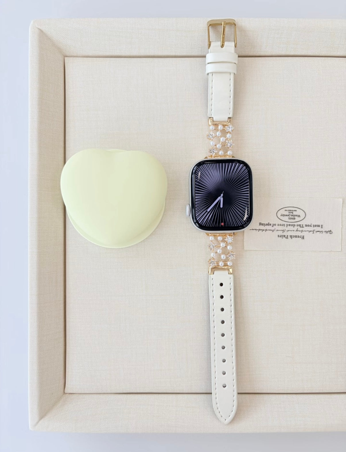 Star ＆Pearl Leather Style Apple Watch Band　 スター＆パールレザースタイルAppleWatchバンド　R02163