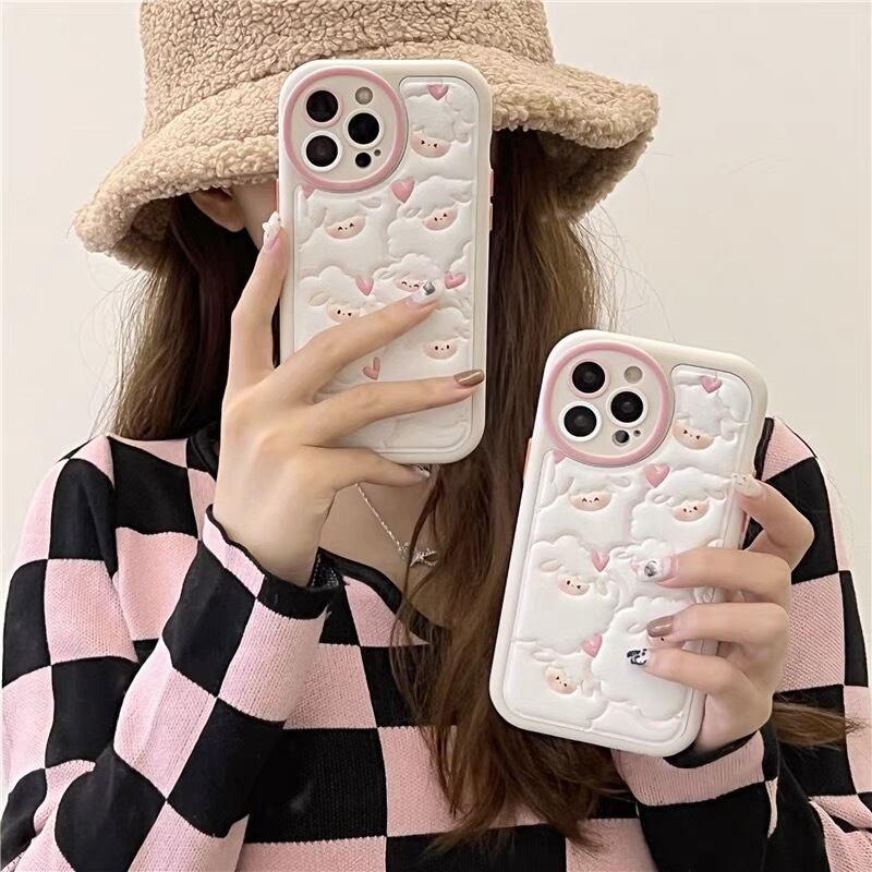 Cute Sheep Fluffy iPhone case かわいいヒツジモコモコiPhoneケース　R01381