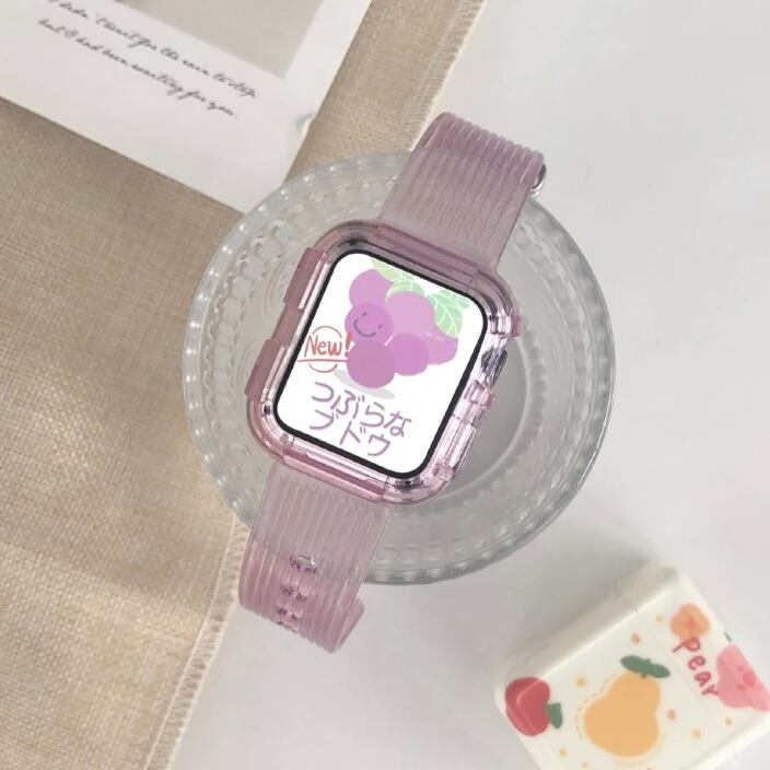 Purple Clear Sporty Casual Apple Watch Band パープルクリアスポーティーカジュアルアップルウォッチバンド AWB0055