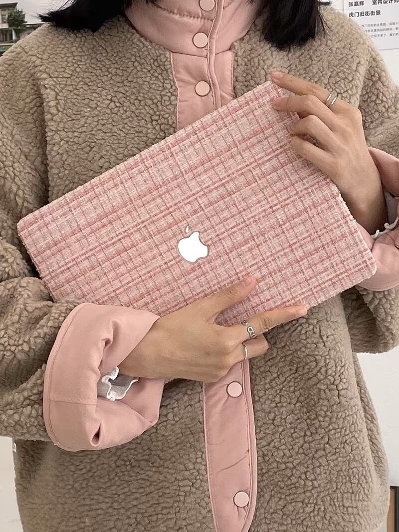 Pink Tweed MacBook Cover　ピンクツイードMacBookカバー　　R01445