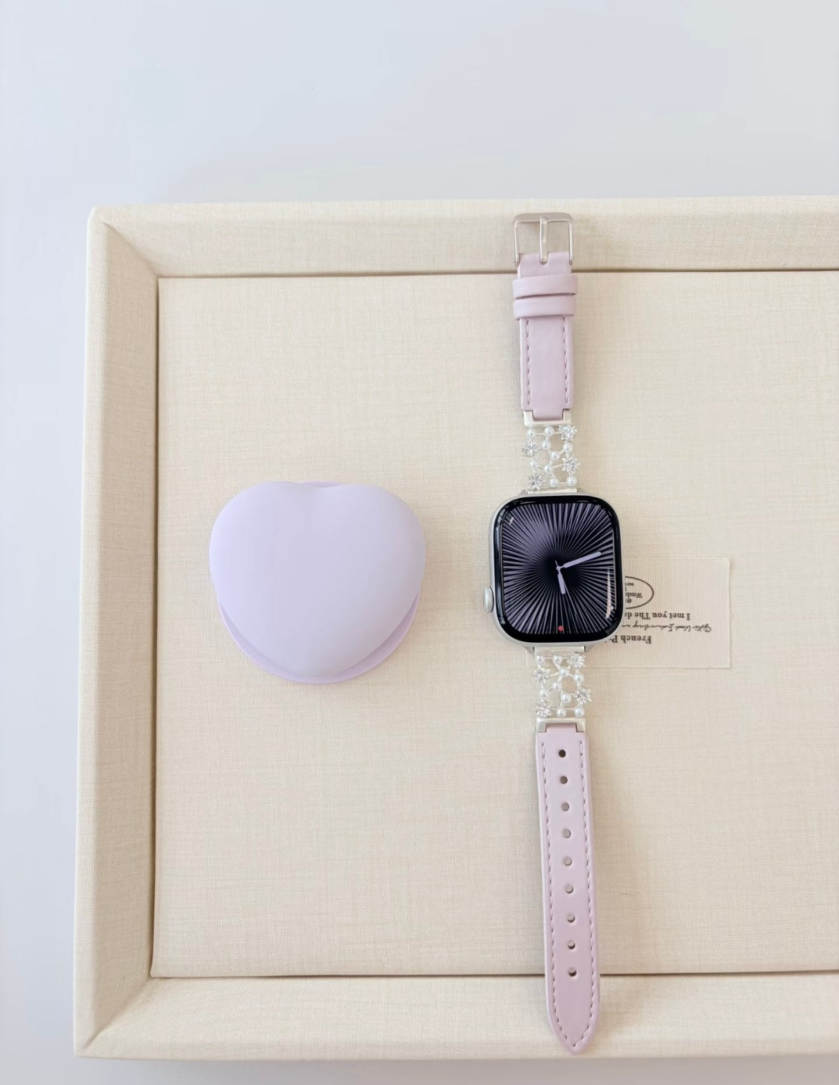 Star ＆Pearl Leather Style Apple Watch Band　 スター＆パールレザースタイルAppleWatchバンド　R02163
