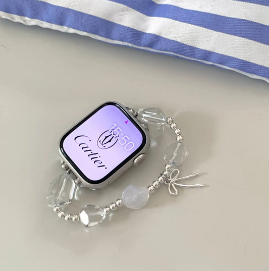 Crystal Ribbon Bracelet Apple Watch Band　 クリスタルリボンブレスレット風AppleWatchバンド　R02099