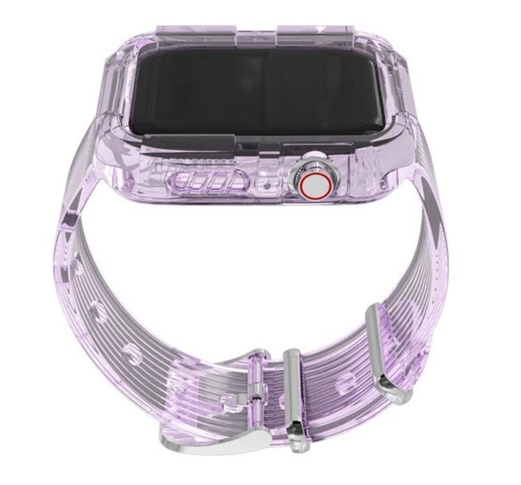 Purple Clear Sporty Casual Apple Watch Band パープルクリアスポーティーカジュアルアップルウォッチバンド AWB0055