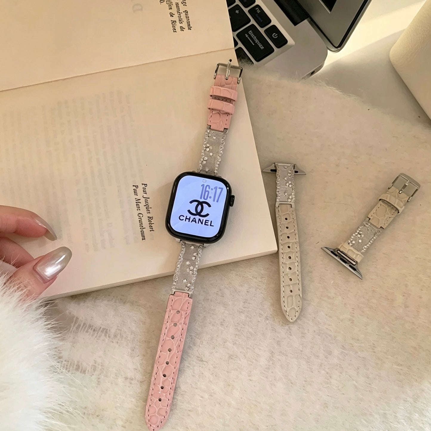 Elegant Shining Leather Style Apple Watch Band　 エレガントキラキラレザースタイルAppleWatchバンド　R02156