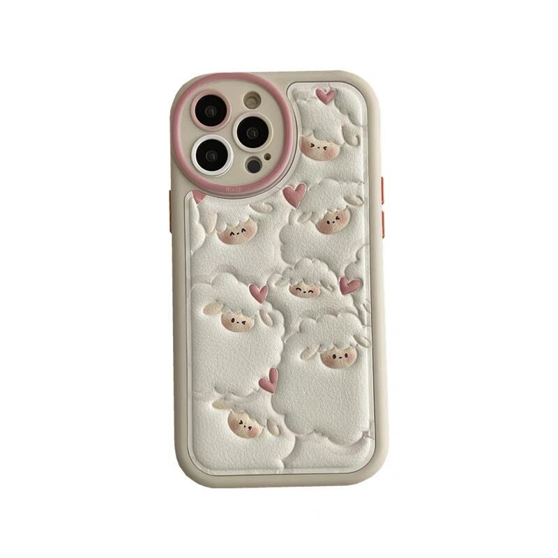 Cute Sheep Fluffy iPhone case かわいいヒツジモコモコiPhoneケース　R01381