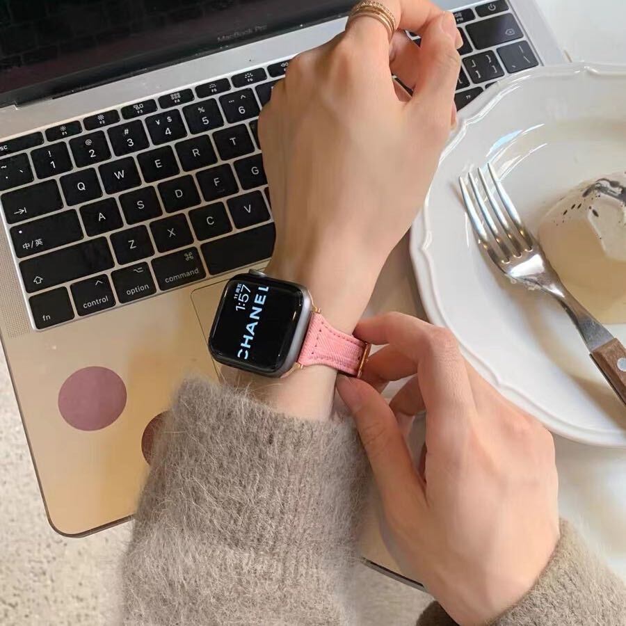 Pink Denim Apple Watch Band ピンクデニムApple Watchバンド　R01206