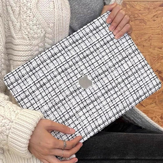 Black＆White Tweed MacBook Cover　ブラック＆ホワイトツイードMacBookカバー　R01447